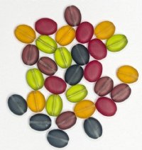 30 12mm Transparent Matte Autumn Mix Flat Oval Beads