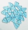 20 18mm Flat Glass Aqua Triangle Beads