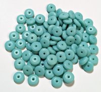 100 2x6mm Opaque Turquoise Rondelle Beads