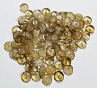 100 2x6mm Transparent Topaz & White Givre Rondelle Beads