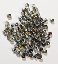 100, 4mm Crystal Marea Glass Cube Beads
