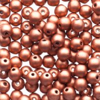 100 4mm Matte Metallic Bright Copper Round Beads