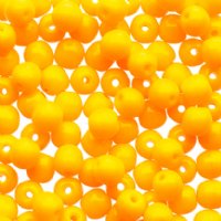 100 4mm Opaque Bright Orange Round Beads