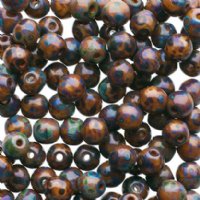 100 4mm Opaque Ivory Travertine Round Glass Beads
