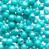 100 4mm Opaque Turquoise Green AB Round Beads