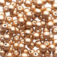 100 4mm Matte Metallic Bright Gold Round Beads