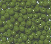 200 4mm Opaque Olive Round Glass Beads
