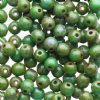 100 4mm Opaque Turquoise Green Travertine Round Beads