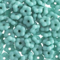 50, 5mm Opaque Turquoise Green Glass Forget Me Not Flower Beads