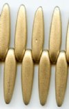 57 5x16mm Metallic Gold Glass Thorn Beads