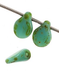 69, 5x7mm Opaque Turquoise Travertine Pip Beads