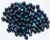 100 6mm Round Metallic Gunmetal AB Glass Beads