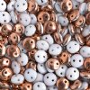50 6mm Chalk Copper Two Hole Glass Lentil Beads