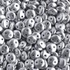 50 6mm Matte Silver Two Hole Glass Lentil Beads