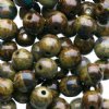 50 6mm Opaque Olivine Travertine Round Glass Beads