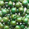 50 6mm Opaque Turquoise Green Travertine Round Glass Beads