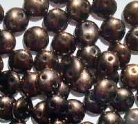 50 6mm Dark Bronze Two Hole Glass Lentil Beads