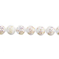 22, 8mm White Alabaster AB Two Hole Candy Rose Beads 