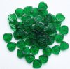 50, 9mm Transparent Kelly Green Glass Leaf Beads