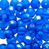 100 6mm Transparent Capri Blue AB Round Glass Beads