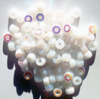 100 4x6mm White Opal AB Glass Crow Beads