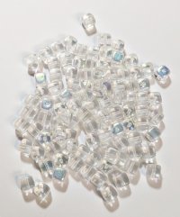 100 5mm Transparent Crystal AB Cube Beads