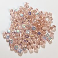 100 5mm Transparent Rose AB Cube Beads