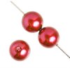 16 inch strand of 10mm Round Light Red Glass Pearl Beads