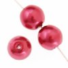 16 inch strand of 6mm Red Round Glass Pearl Beads