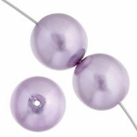 16 inch strand of 6mm Light Purple Round Glass Pearl Beads