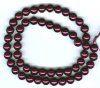 16 inch strand of 8mm Glass Pearls - Burgundy