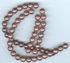 16 inch strand of 8mm Glass Pearls - Light Chocolate