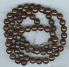 16 inch strand of 8mm Dark Bronze Glass Pearls 
