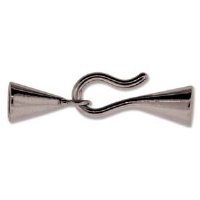 Set of 5 Large Black Oxide Plated Hook and Eye Clasp Ends