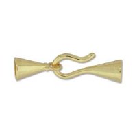 Set of 5 Large Gold Plated Hook and Eye Clasp Ends