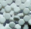 30, 6mm Chalk White Czech Glass Two Hole Honeycomb Beads
