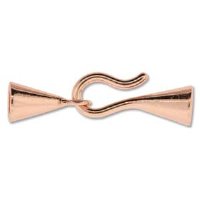 Set of 5, Large Bright Copper Plated Hook and Eye Clasp Ends