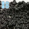 10 grams 3x6mm Opaque Black Infinity Beads