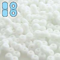 10 grams 3x6mm Opaque White Infinity Beads