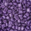 10 Grams 5x5mm Violet Chalk Metallic Dyed Two Hole Karo Beads