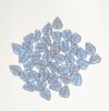 40, 14x10mm Transparent Light Montana Leaf Beads