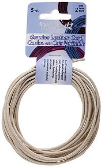 5 yards of 2mm Metallic Ivory Leather Cord