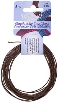 5 Yards of 1mm Brown Leather Cord