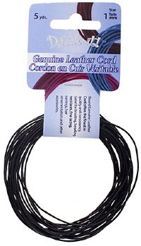 5 Yards of 1mm Black Leather Cord