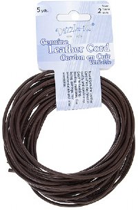 5 yards of 2mm Brown Leather Cord
