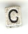 Metal Cube Alphabet Bead - Letter C