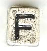 Metal Cube Alphabet Bead - Letter F
