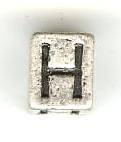 Metal Cube Alphabet Bead - Letter H