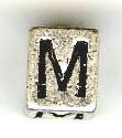 Metal Cube Alphabet Bead - Letter M