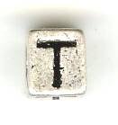 Metal Cube Alphabet Bead - Letter T